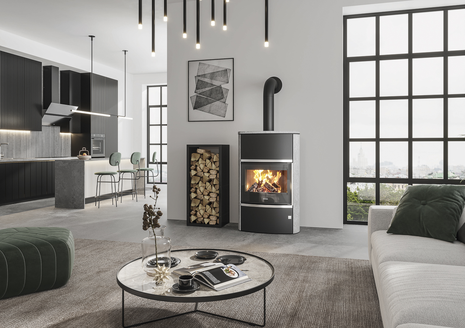 Poêle à bois Oranier FERAS W+